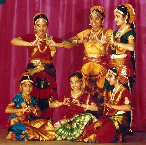 Bharatanatyam students at dance function