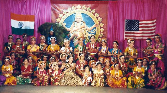 Bharatanatyam dance students after dance function