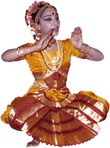 A classic Bharatanatyam Indian dance pose